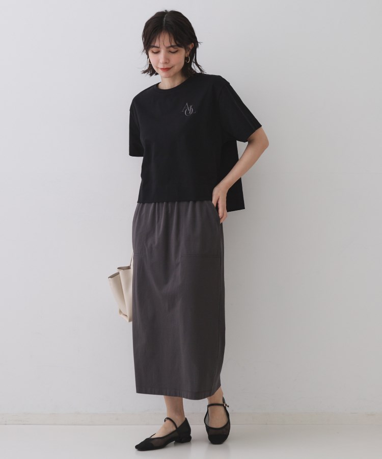 オペークドットクリップ(OPAQUE.CLIP)の刺繍ロゴワイドシルエットTシャツ【洗濯機洗い可】11
