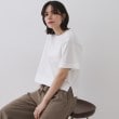 オペークドットクリップ(OPAQUE.CLIP)の刺繍ロゴワイドシルエットTシャツ【洗濯機洗い可】1