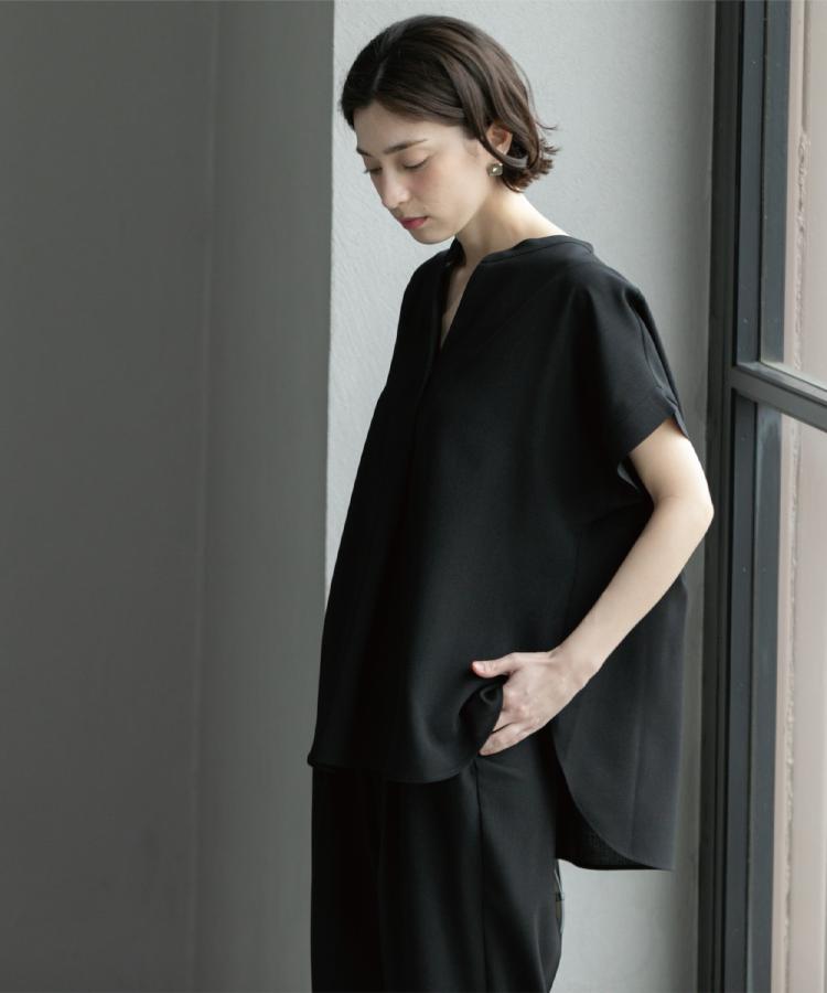 オペークドットクリップ(OPAQUE.CLIP)の《7色展開/SS-LLサイズ》ストレッチスキッパーブラウス/セットアップ対応【洗濯機洗い可/防シワ】9