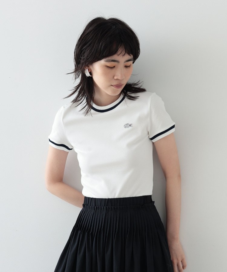 ギャレスト(GALLEST)の【LACOSTE】スリムフィットリブ衿Tシャツ オフホワイト(003)