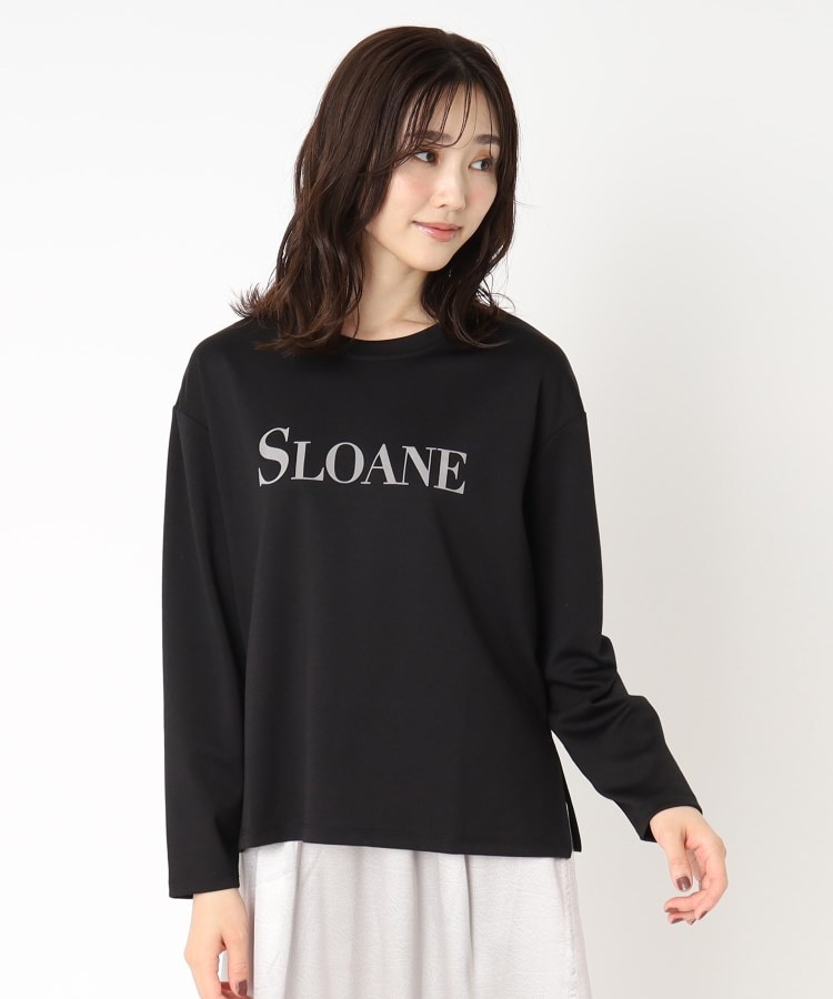 ファーリー(FURRY)の【洗濯機洗い可】ロゴプリント ロングスリーブTシャツ ブラック(019)