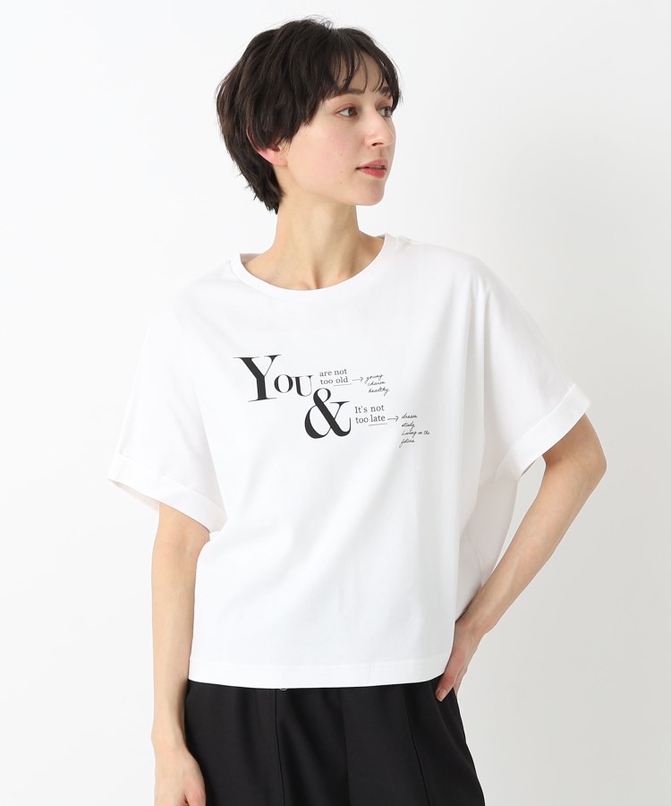 ファーリー(FURRY)の【洗濯機洗い可】コットンプリントTシャツ オフホワイト(003)