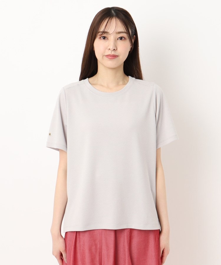 ファーリー(FURRY)の【洗濯機洗い可/軽やか】ラッセル編みクルーネックTシャツプルオーバー1