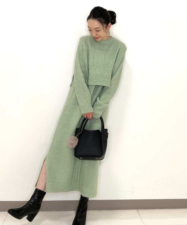 2点セット】ニットベスト×ニットワンピース(マキシ・ロングワンピース ...