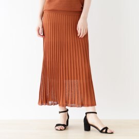 シューラルー/ドレスキップ(SHOO・LA・RUE/DRESKIP)のシアーニットスカート マキシ・ロングスカート