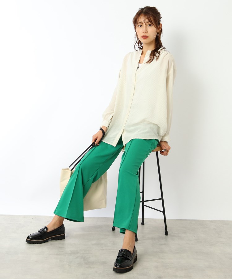 シューラルー/ドレスキップ(SHOO・LA・RUE/DRESKIP)の◆シアーストライプロングシャツ34