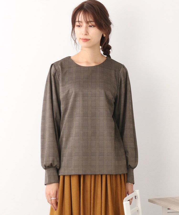◇グレンチェックパフ袖プルオーバー(カットソー) | SHOO・LA ◇グレンチェックパフ袖プルオーバー(カットソー) | SHOO・LA
