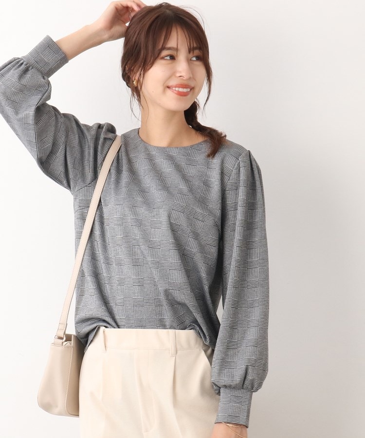 ◇グレンチェックパフ袖プルオーバー(カットソー) | SHOO・LA ◇グレンチェックパフ袖プルオーバー(カットソー) | SHOO・LA