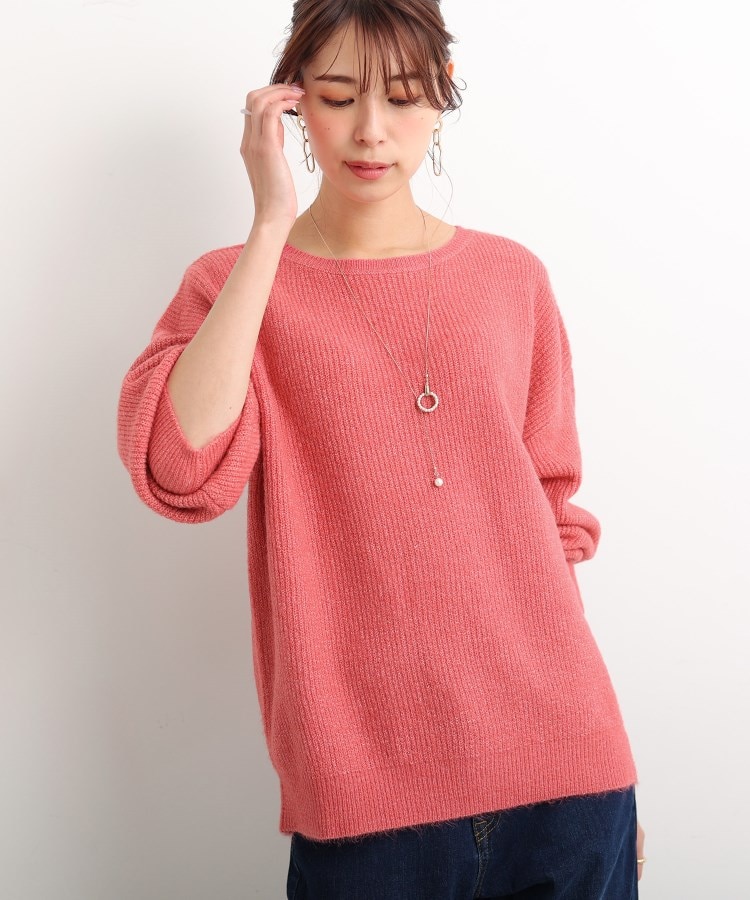ブルー×レッド 専用 eleven 2nd ラウンドネックセーター ピンク
