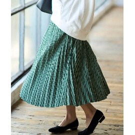 シューラルー/ドレスキップ(SHOO・LA・RUE/DRESKIP)のギンガムチェックプリ－ツスカート マキシ・ロングスカート