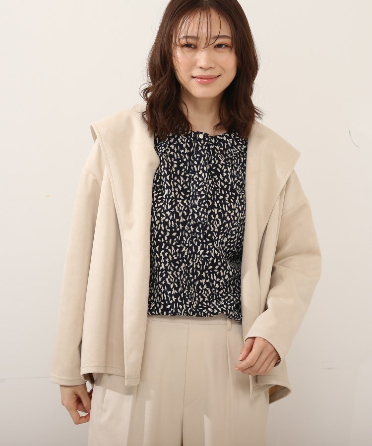 ◇もちもちスエ-ド調フ-ドジャケット(フーデットコート ◇もちもちスエ-ド調フ-ドジャケット(フーデットコート