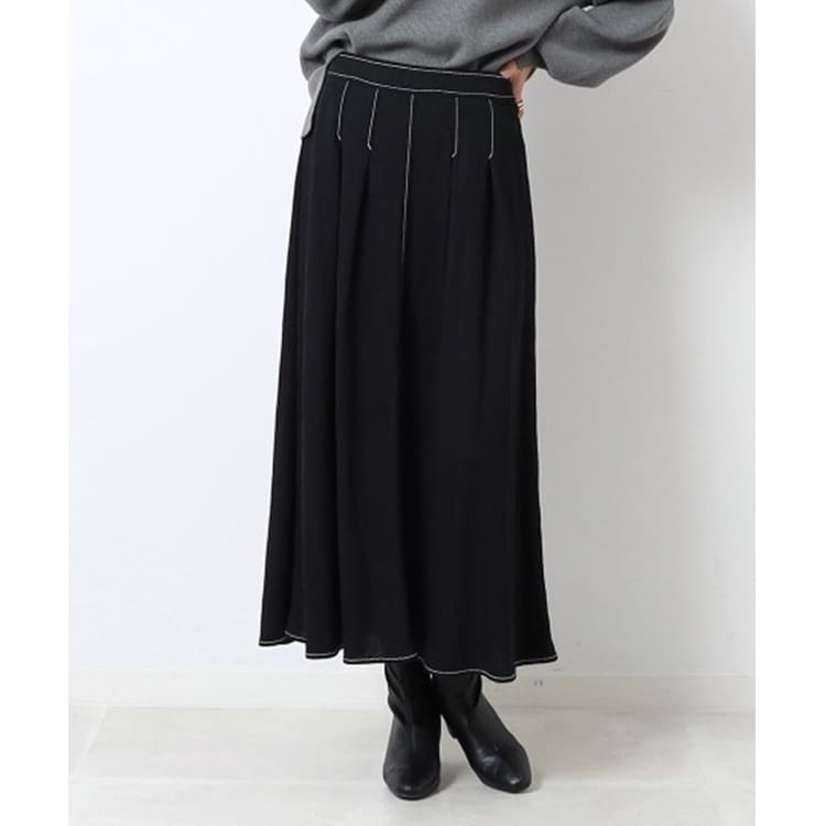 シューラルー/ドレスキップ(SHOO・LA・RUE/DRESKIP)の配色ステッチ ロングスカート マキシ・ロングスカート