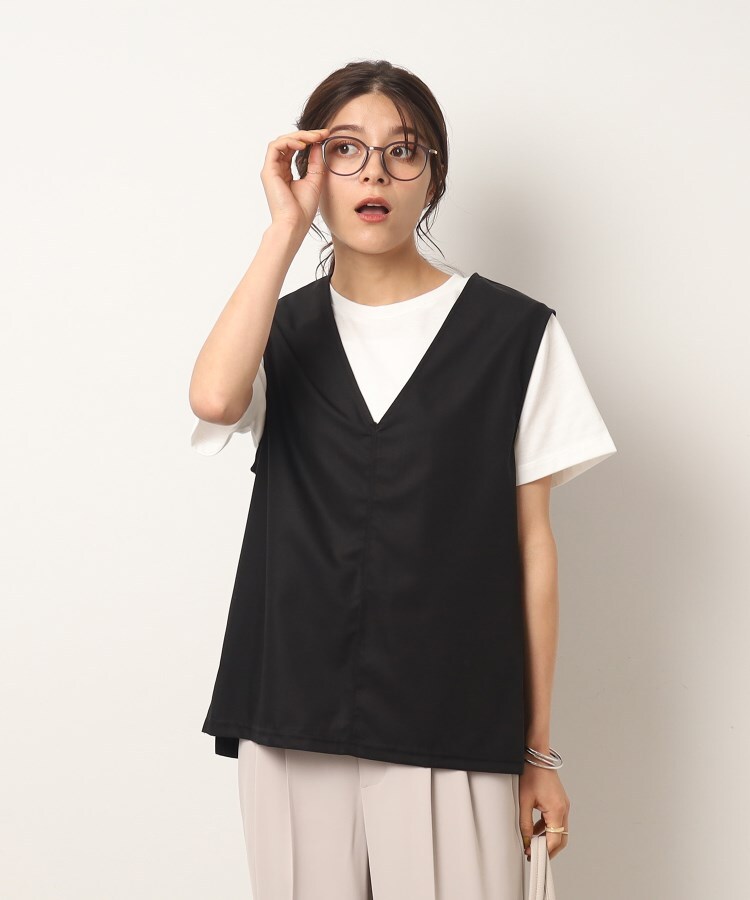 シューラルー/ドレスキップ(SHOO・LA・RUE/DRESKIP)の【2点セット】大人の旬コーデに◎ Vネックベスト+Tシャツ10