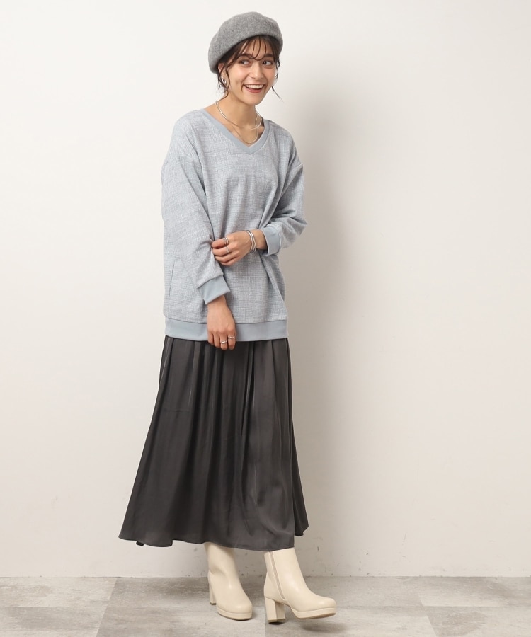 シューラルー/ドレスキップ(SHOO・LA・RUE/DRESKIP)の女性らしさあふれる サテンギャザースカート2
