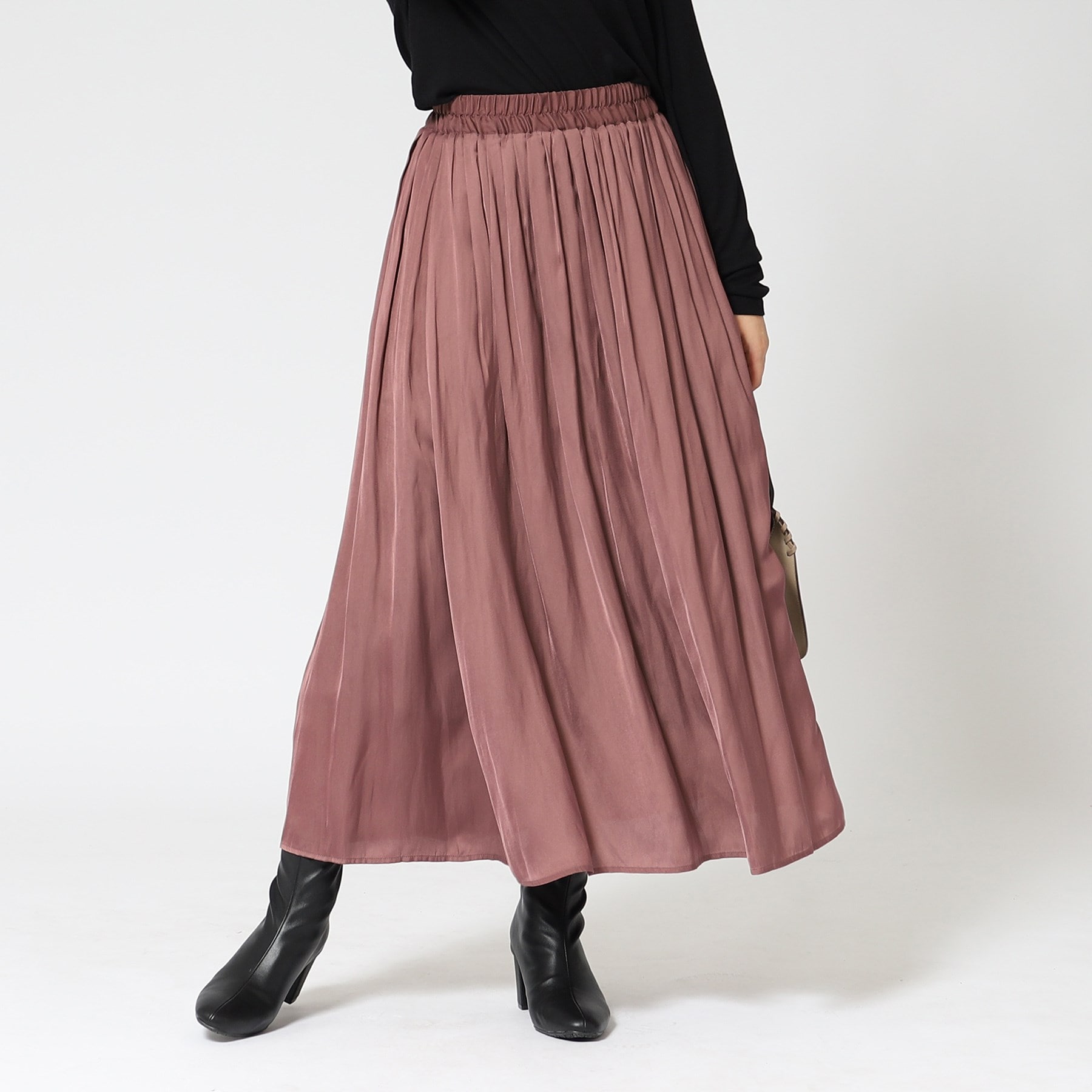シューラルー/ドレスキップ(SHOO・LA・RUE/DRESKIP)の女性らしさあふれる サテンギャザースカート12