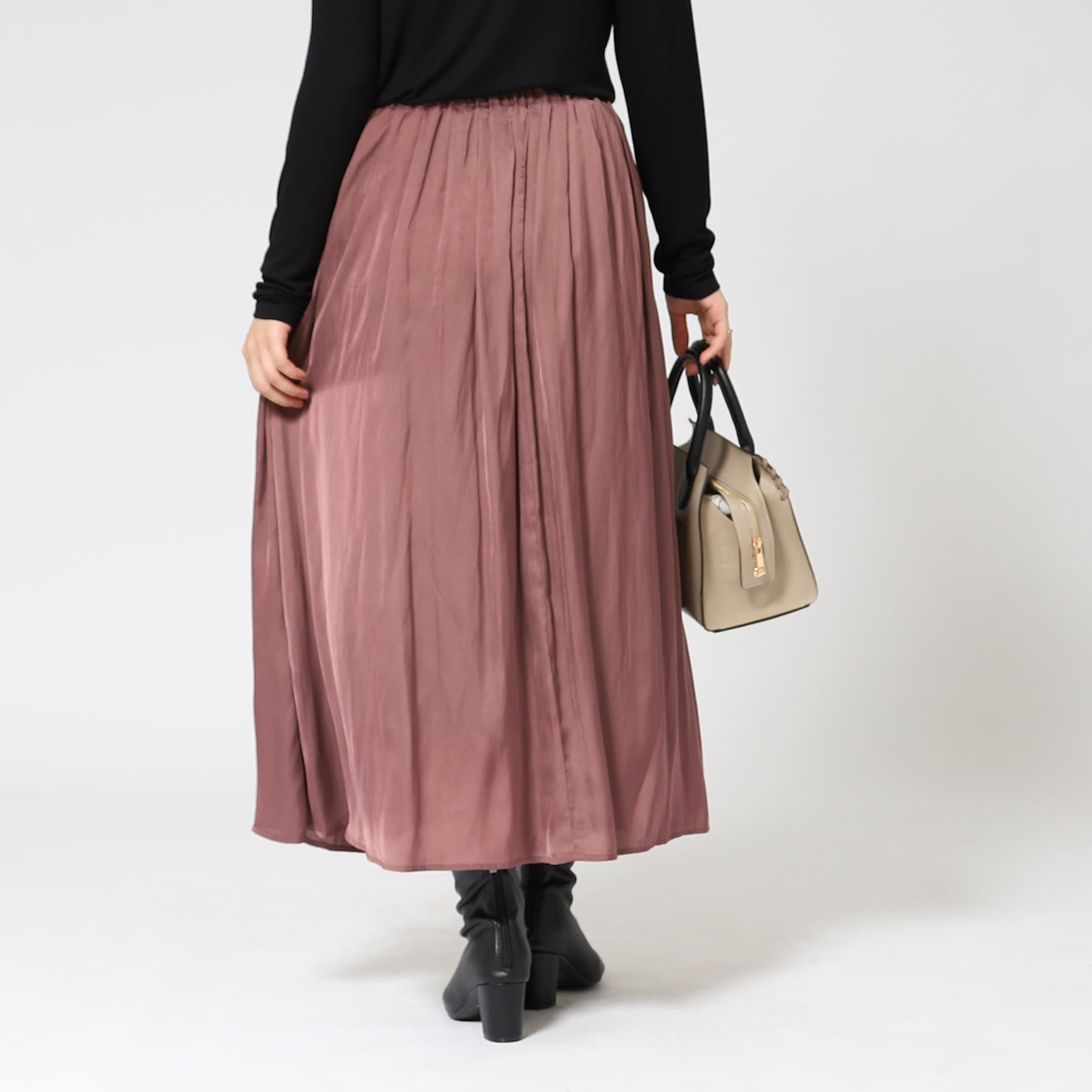 シューラルー/ドレスキップ(SHOO・LA・RUE/DRESKIP)の女性らしさあふれる サテンギャザースカート14