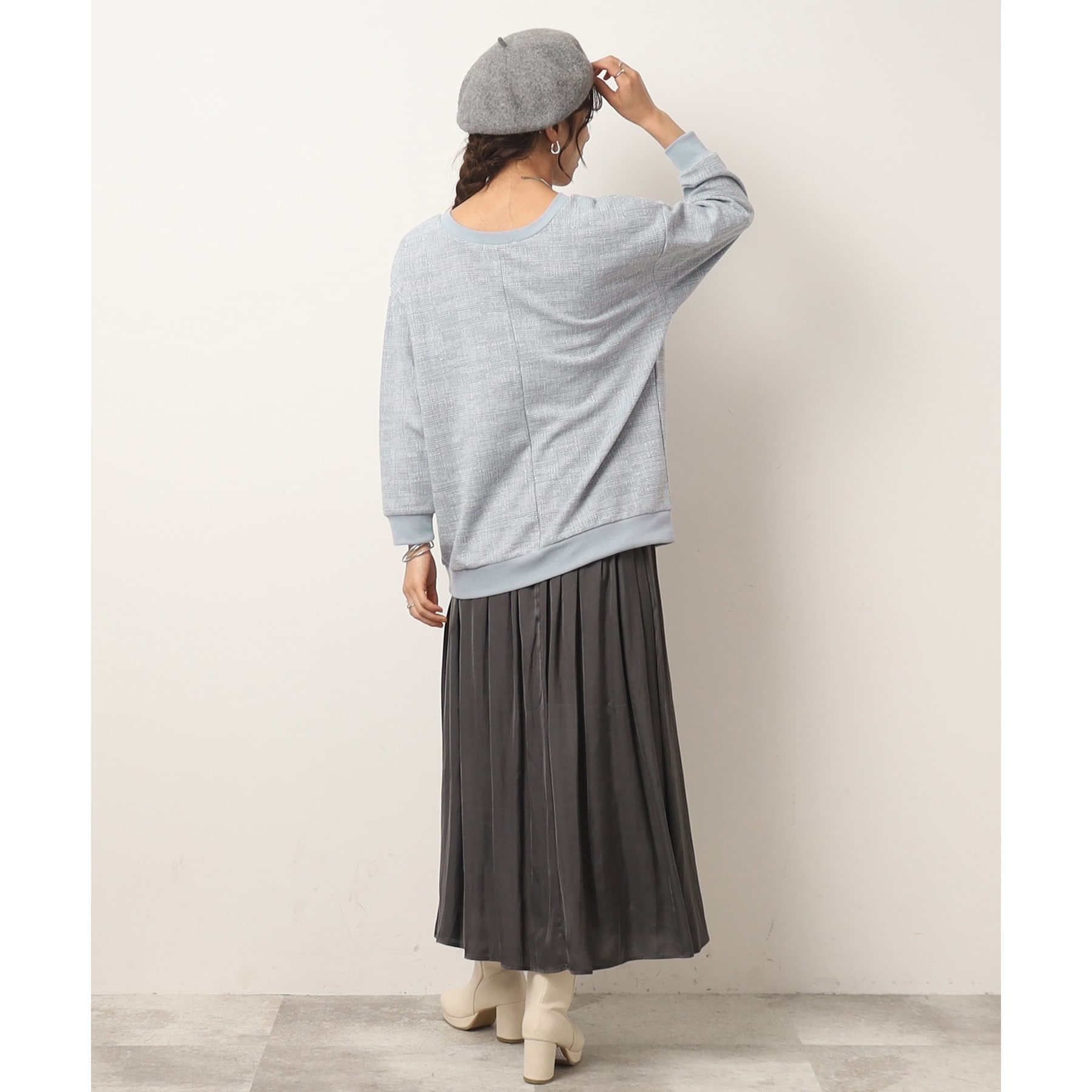 シューラルー/ドレスキップ(SHOO・LA・RUE/DRESKIP)の女性らしさあふれる サテンギャザースカート4