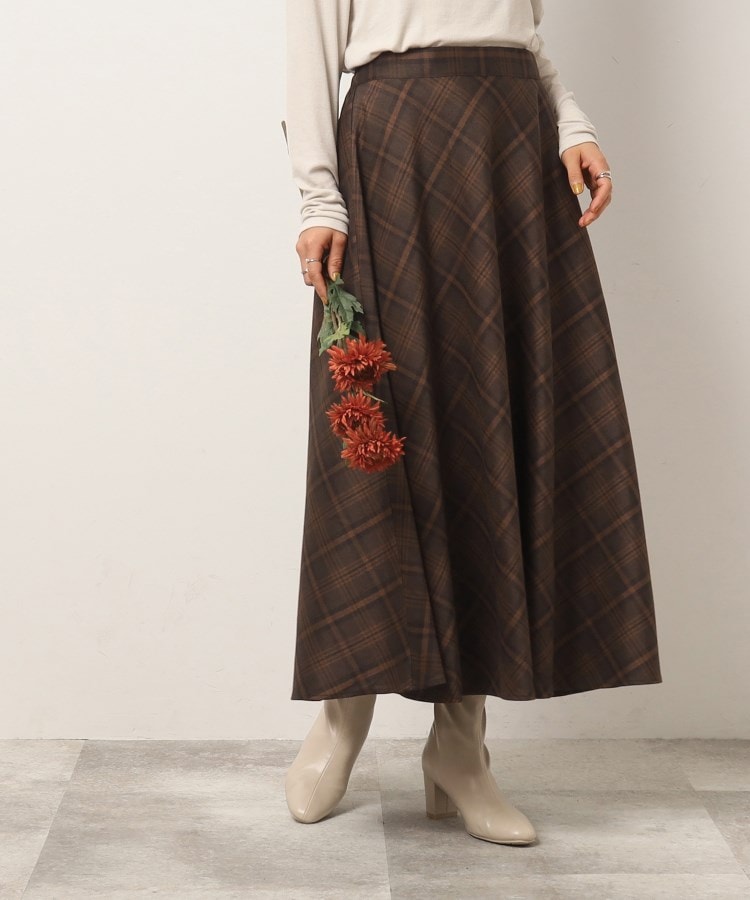 バイヤスチェックフレアースカート（マキシ・ロングスカート） | SHOO 