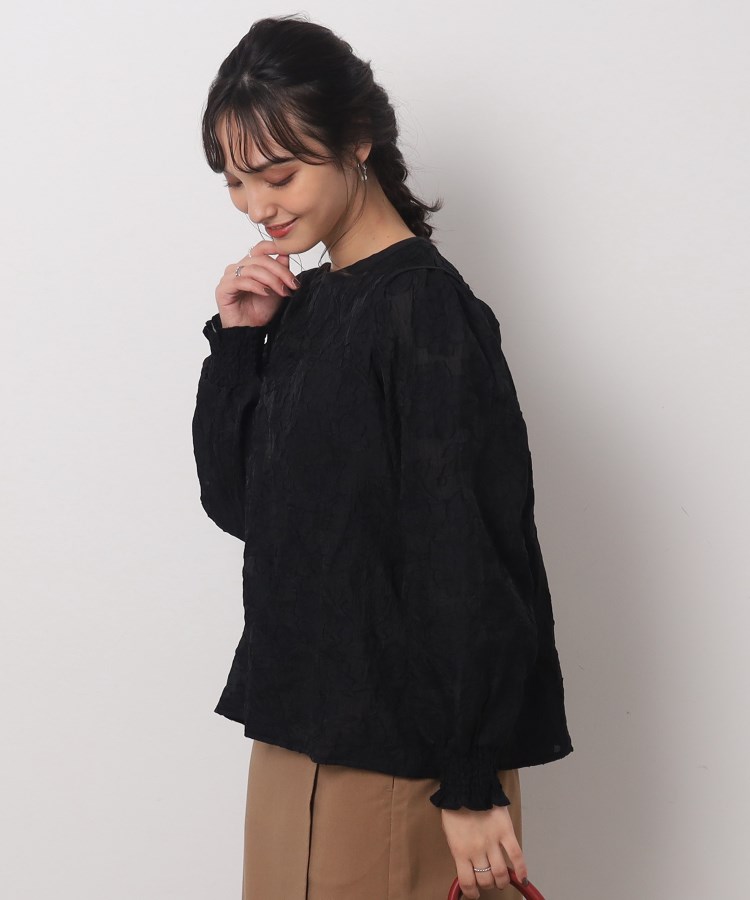 ◇上品なシアー感 お袖ボリューム レースブラウス(シャツ ◇上品なシアー感 お袖ボリューム レースブラウス(シャツ