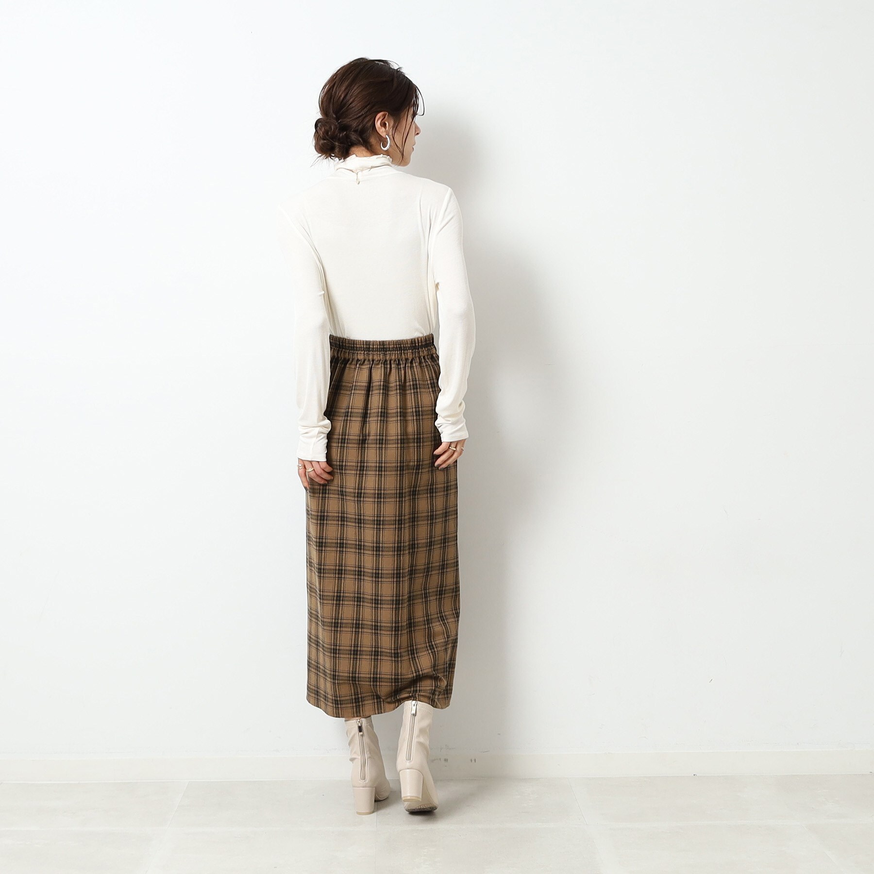 シューラルー/ドレスキップ(SHOO・LA・RUE/DRESKIP)のチェック柄×サイドプリーツ Aラインスカート3