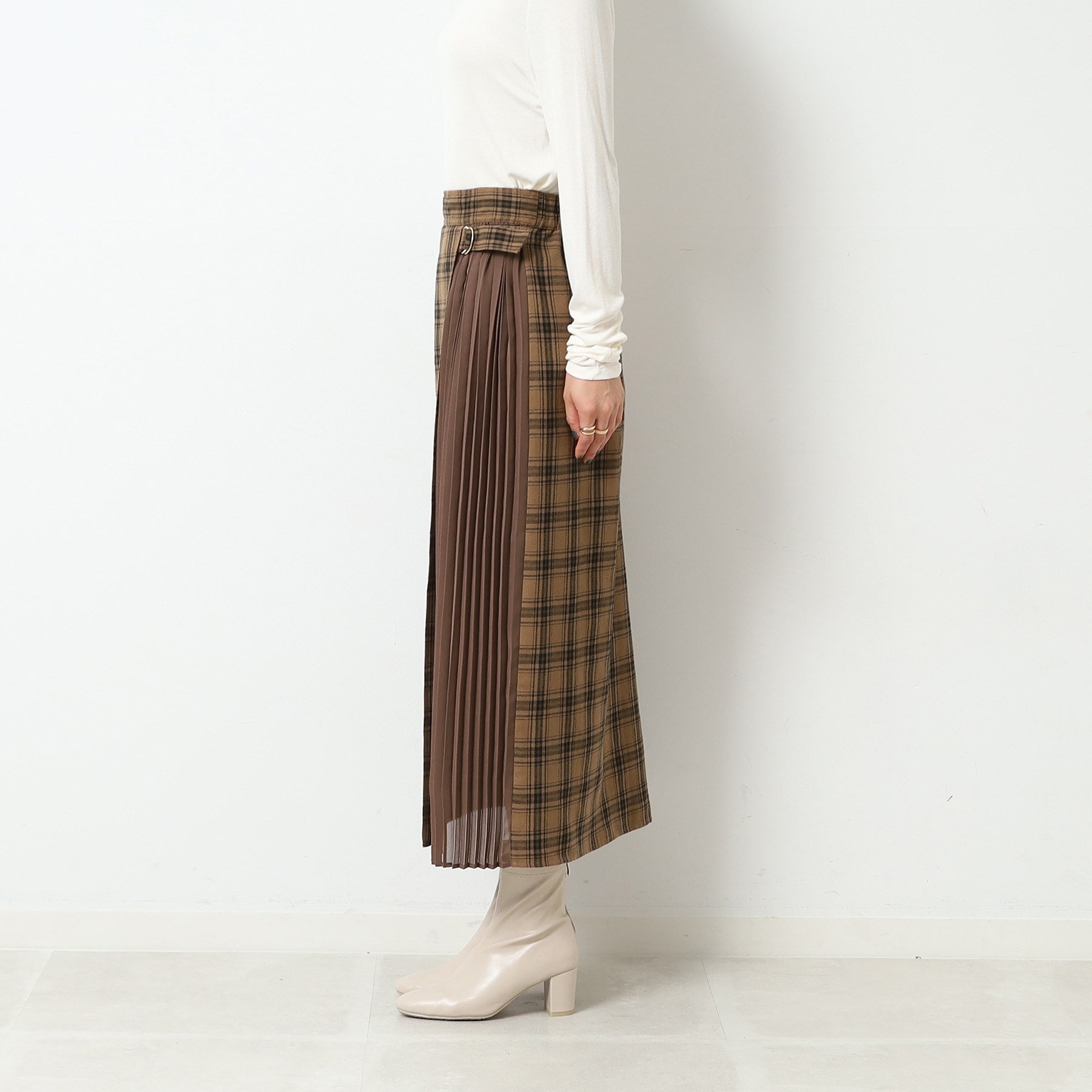 シューラルー/ドレスキップ(SHOO・LA・RUE/DRESKIP)のチェック柄×サイドプリーツ Aラインスカート22