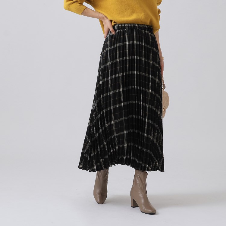 シューラルー/ドレスキップ(SHOO・LA・RUE/DRESKIP)のチェックアソートプリーツスカート マキシ・ロングスカート