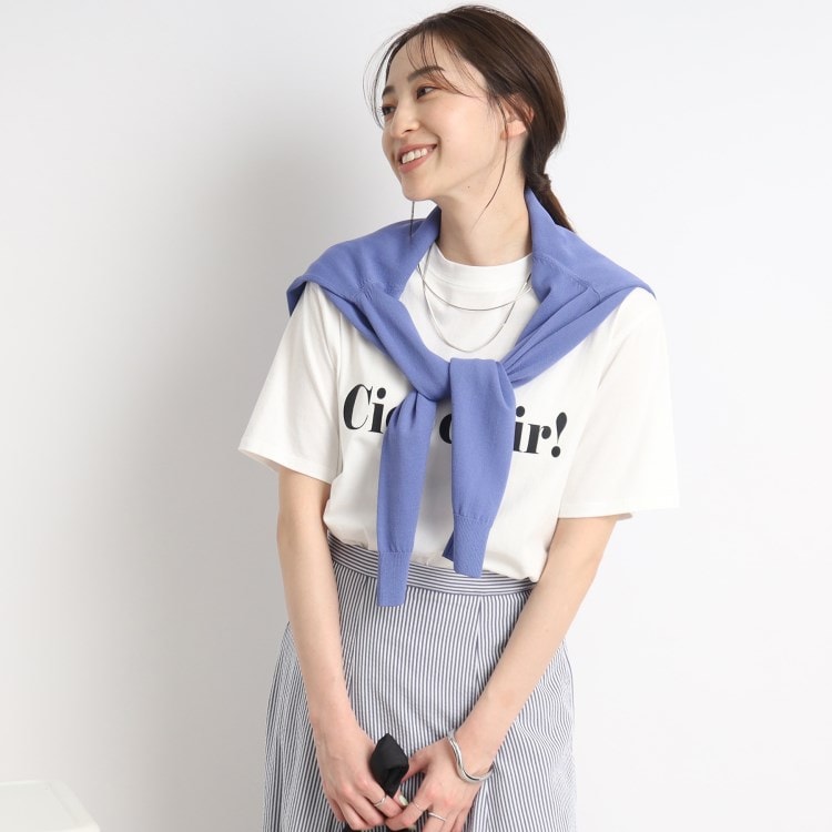 シューラルー/ドレスキップ(SHOO・LA・RUE/DRESKIP)の【接触冷感/USAコットン】大人ヘルシーに◎ロゴTシャツ Ｔシャツ