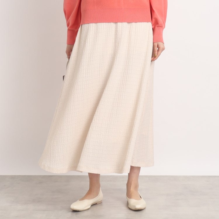 シューラルー/ドレスキップ(SHOO・LA・RUE/DRESKIP)のしぼしぼフレアースカート マキシ・ロングスカート