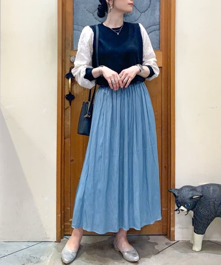 ◇ボリューム感のあるシルエットが女性らしい!サテン ギャザー ◇ボリューム感のあるシルエットが女性らしい!サテン ギャザー