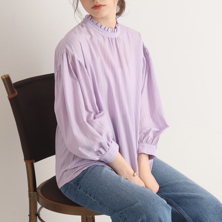 シューラルー/ドレスキップ(SHOO・LA・RUE/DRESKIP)の◆【イージーケア】プチフリルが大人可愛い 衿ギャザ-ブラウス シャツ・ブラウス