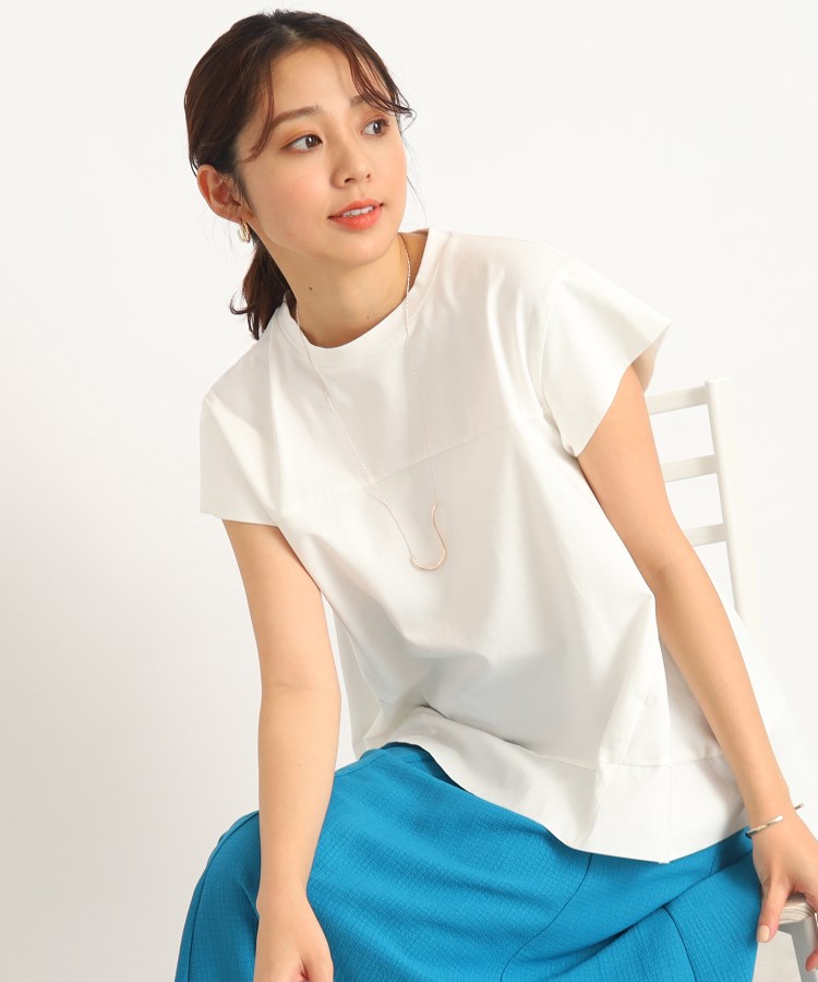 シューラルー/ドレスキップ(SHOO・LA・RUE/DRESKIP)の裾異素材&フレア ふんわりトップス オフホワイト(003)