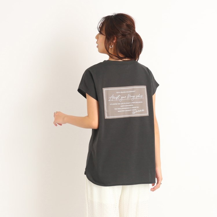 シューラルー/ドレスキップ(SHOO・LA・RUE/DRESKIP)の【遊び心あるバックデザイン】フレンチスリ-ブTシャツ Ｔシャツ