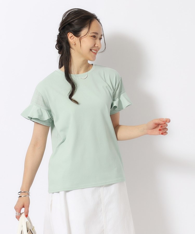 シューラルー/ドレスキップ(SHOO・LA・RUE/DRESKIP)のほんのり甘い シアーチェック お袖フリルトップス7