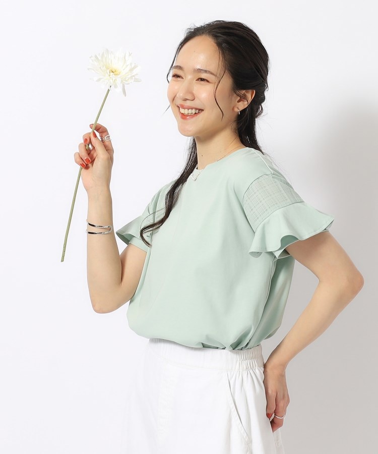 シューラルー/ドレスキップ(SHOO・LA・RUE/DRESKIP)のほんのり甘い シアーチェック お袖フリルトップス9