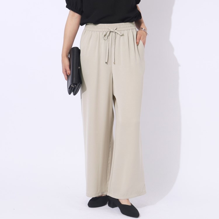 シューラルー/ドレスキップ(SHOO・LA・RUE/DRESKIP)の【セットアップ可/洗える】さらさらぷるん イージーワイドパンツ フルレングスパンツ