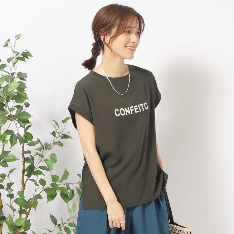 シューラルー/ドレスキップ(SHOO・LA・RUE/DRESKIP)の大人のフェミニンカジュアルに シアージョーゼットロゴTシャツ Ｔシャツ