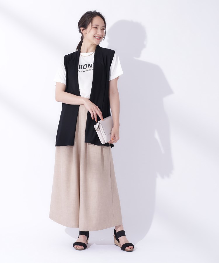 シューラルー/ドレスキップ(SHOO・LA・RUE/DRESKIP)の【体型カバー/良いとこどり2点セット】大人の味方 サマージレ＋ロゴプリントTシャツ5