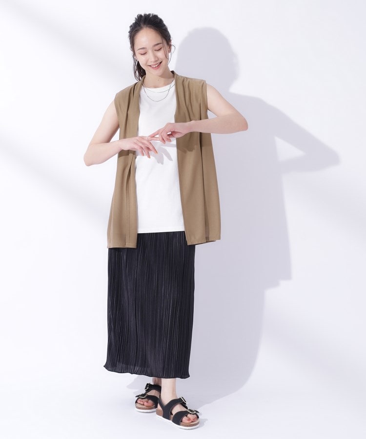 シューラルー/ドレスキップ(SHOO・LA・RUE/DRESKIP)の【体型カバー/良いとこどり2点セット】大人の味方 サマージレ＋ロゴプリントTシャツ13