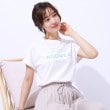 シューラルー/ドレスキップ(SHOO・LA・RUE/DRESKIP)の【洗える】USAコットン ロゴTシャツ オフホワイト(003)