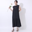 シューラルー/ドレスキップ(SHOO・LA・RUE/DRESKIP)の柔らかで上品な光沢感　バンドカラー ティアードワンピース ネイビー(094)