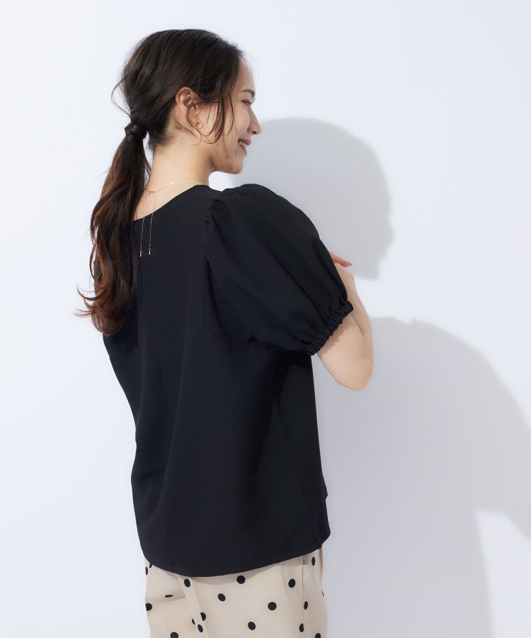 シューラルー/ドレスキップ(SHOO・LA・RUE/DRESKIP)の【洗える】1枚で大人可愛く ギャザー袖 しぼしぼブラウス2