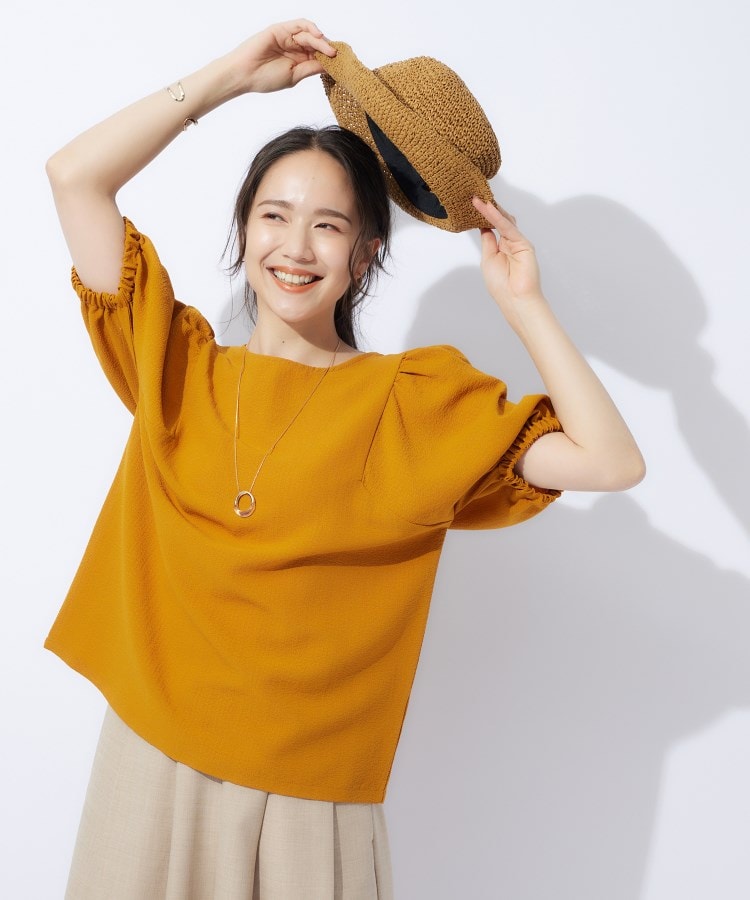 シューラルー/ドレスキップ(SHOO・LA・RUE/DRESKIP)の【洗える】1枚で大人可愛く ギャザー袖 しぼしぼブラウス19
