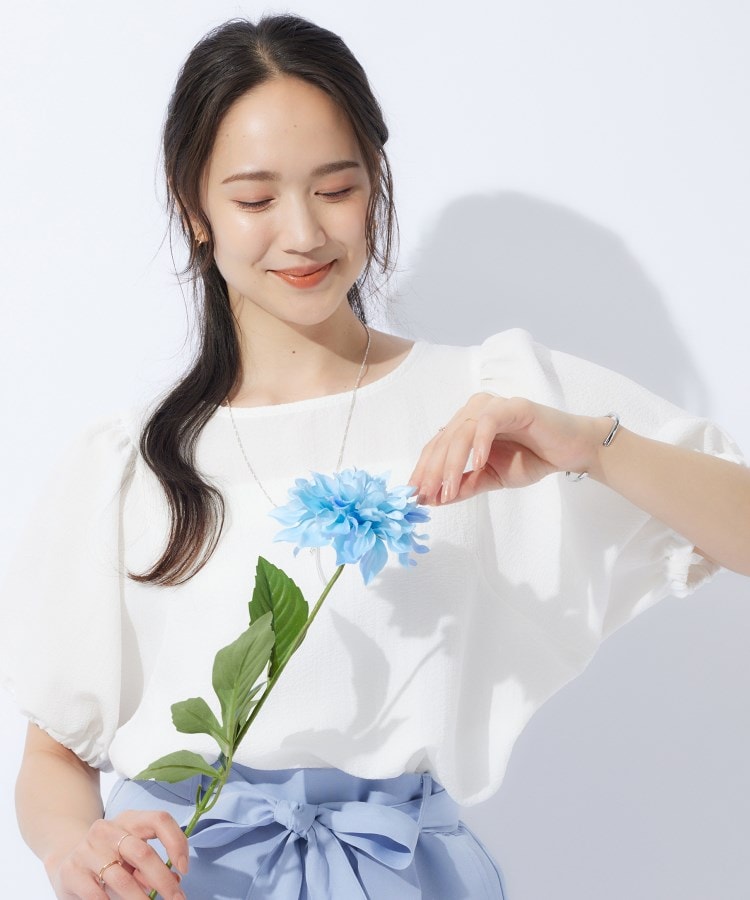 洗える】1枚で大人可愛く ギャザー袖 しぼしぼブラウス(シャツ 洗える】1枚で大人可愛く ギャザー袖 しぼしぼブラウス(シャツ
