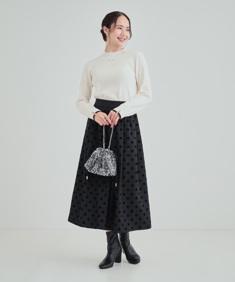 シューラルー/ドレスキップ(SHOO・LA・RUE/DRESKIP)の【洗える】1枚でこなれ見え 配色ライン リブハイネックニット11