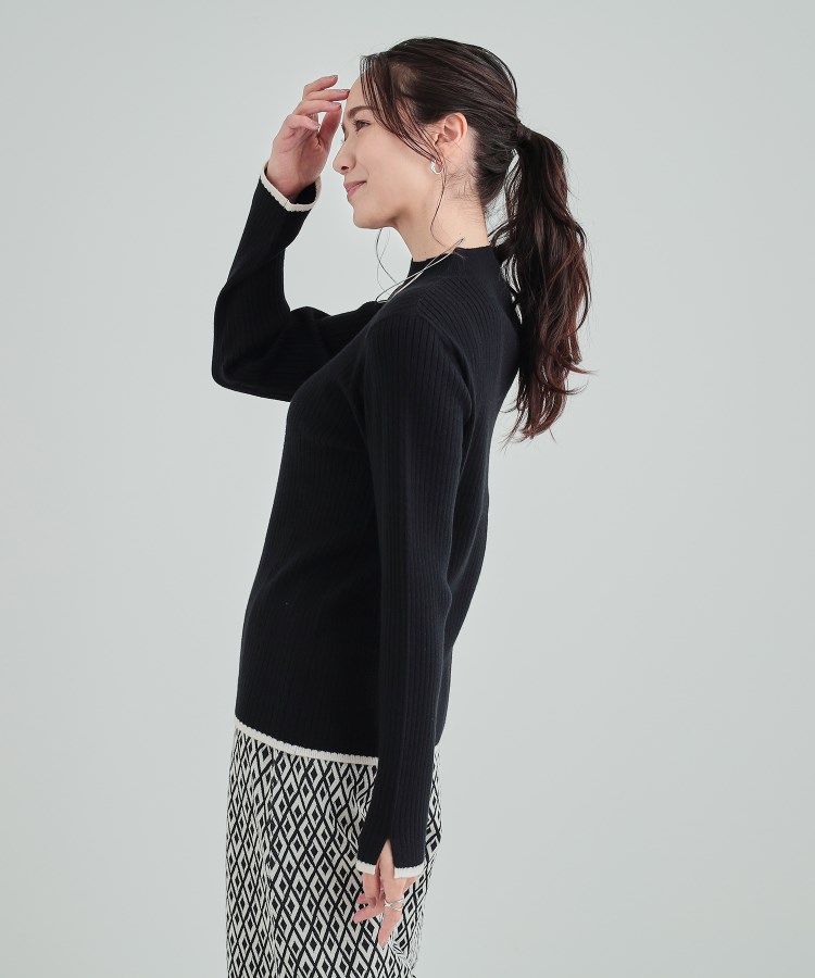 シューラルー/ドレスキップ(SHOO・LA・RUE/DRESKIP)の【洗える】1枚でこなれ見え 配色ライン リブハイネックニット6