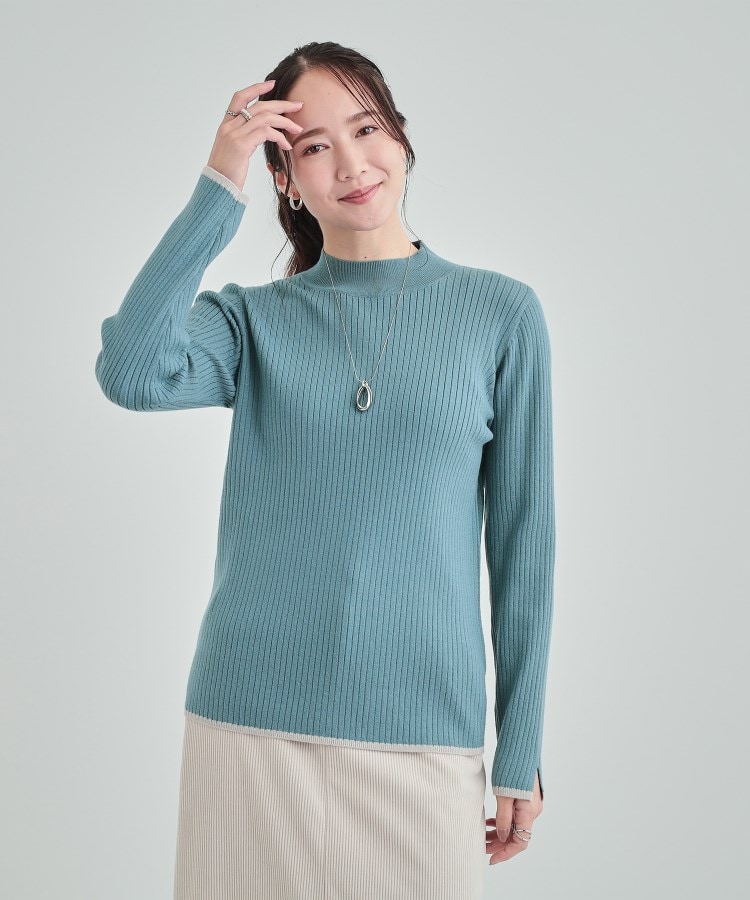 シューラルー/ドレスキップ(SHOO・LA・RUE/DRESKIP)の【洗える】1枚でこなれ見え 配色ライン リブハイネックニット18