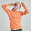 シューラルー/ドレスキップ(SHOO・LA・RUE/DRESKIP)の【洗える】1枚でこなれ見え 配色ライン リブハイネックニット オレンジ(067)