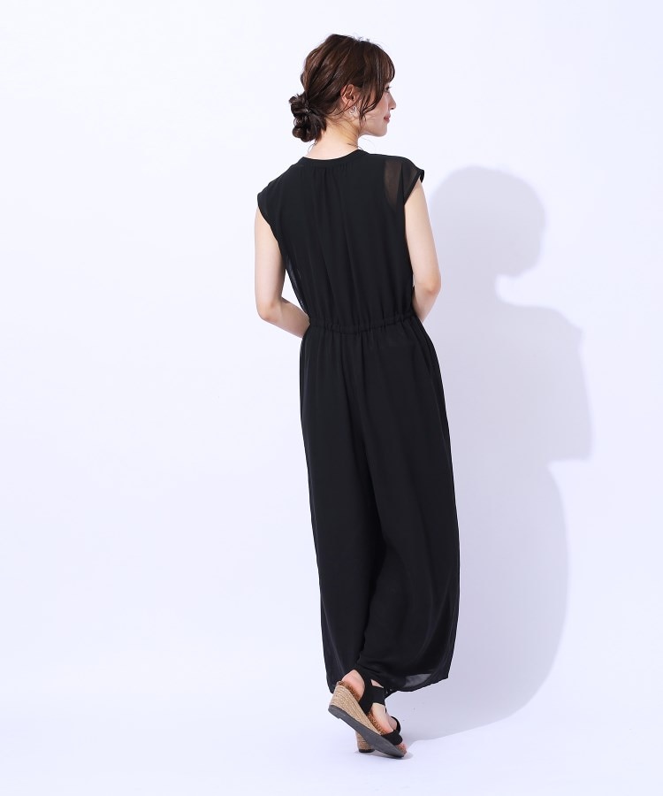 merlot plus デコルテシースルー オールインワン パンツドレス