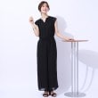 シューラルー/ドレスキップ(SHOO・LA・RUE/DRESKIP)の【無理せずキレイ】大人の上品コーデが一枚で決まる シフォン花柄オールインワン ブラック(019)