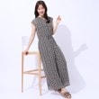 シューラルー/ドレスキップ(SHOO・LA・RUE/DRESKIP)の【無理せずキレイ】大人の上品コーデが一枚で決まる シフォン花柄オールインワン ブラック(119)